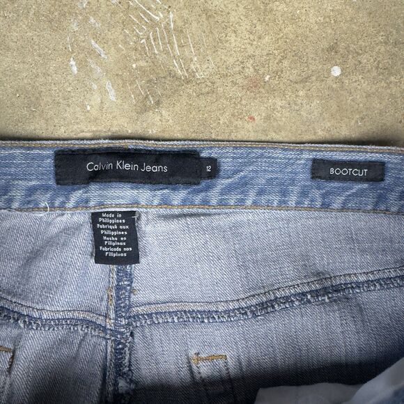 Y2K Calvin Klein Jeans Bootcut Women’s‎ Size 12 Blue Denim Stretch - Picture 7 of 12